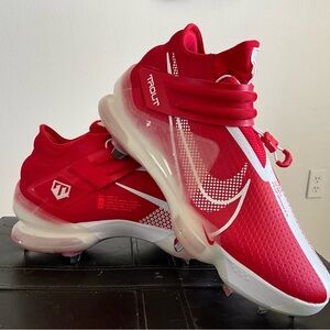 Nike Force Zoom Mike Trout 7 Red and White Trout Pro Baseball Cleats 11.5 NWOT